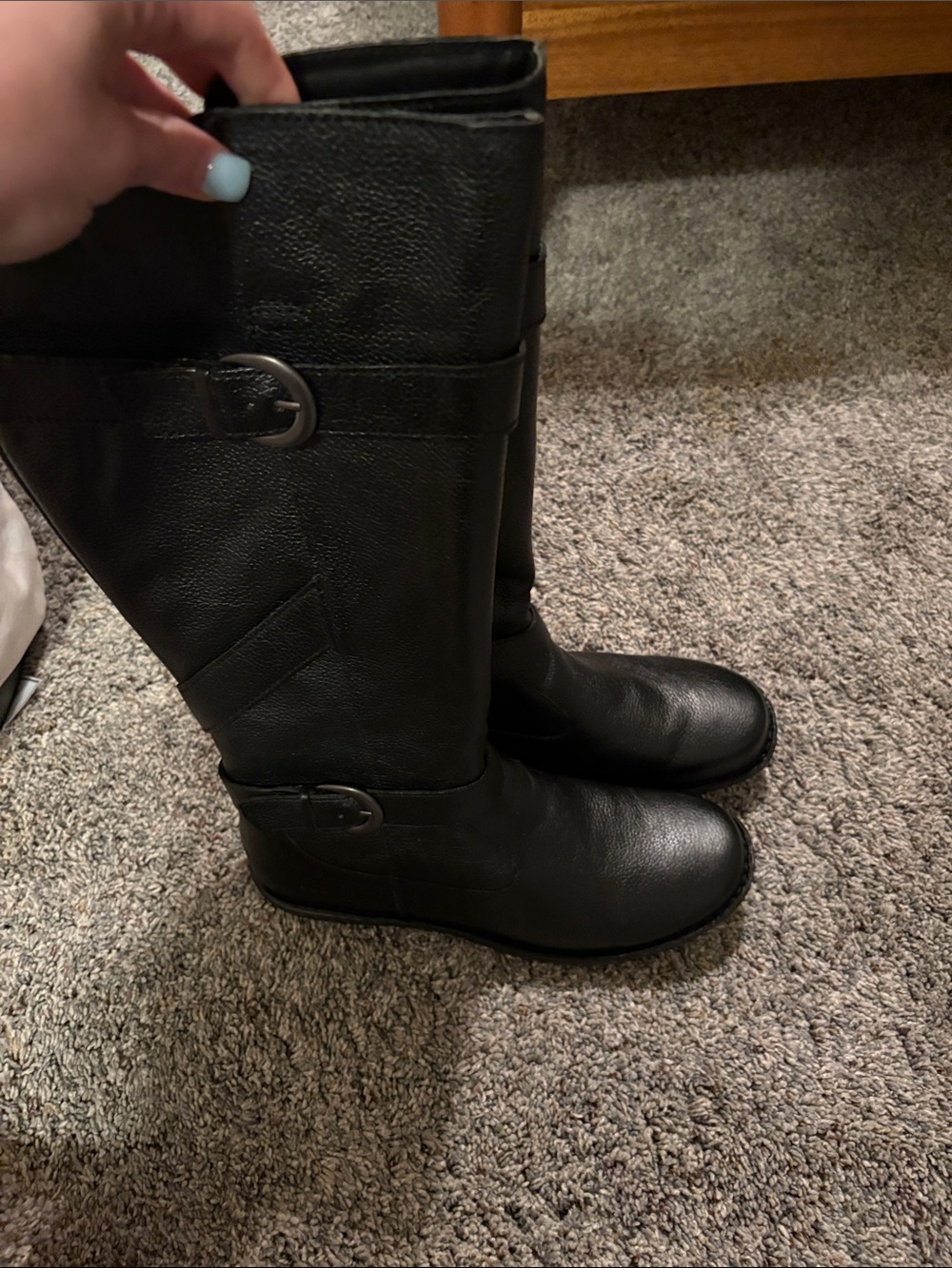 Alida Black Knee High Boots